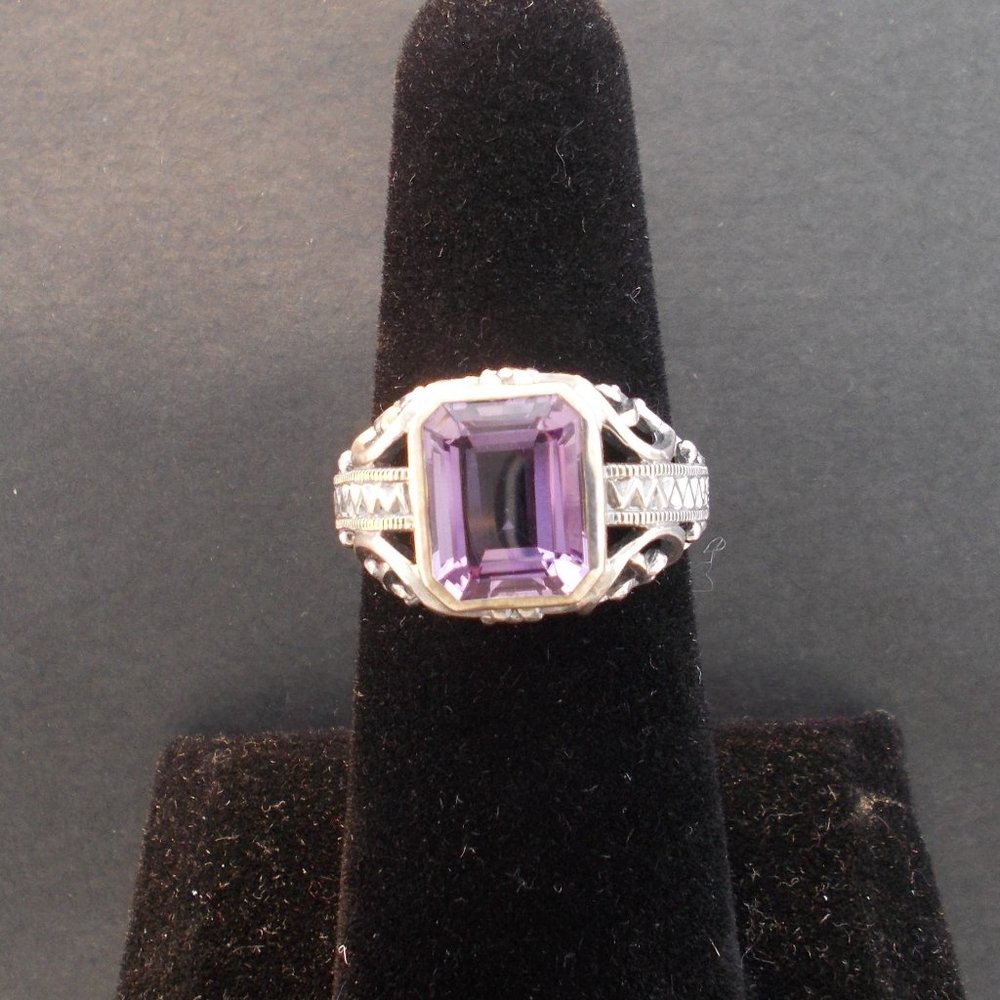 Art Deco Amethyst & Sterling Silver Ring